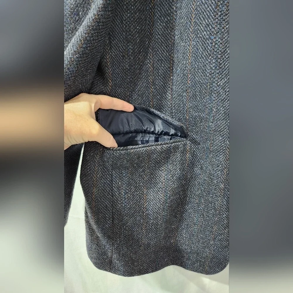 Members Only Gray Herringbone Wool Sport Coat Mens‎ Size 44L Blazer Jacket